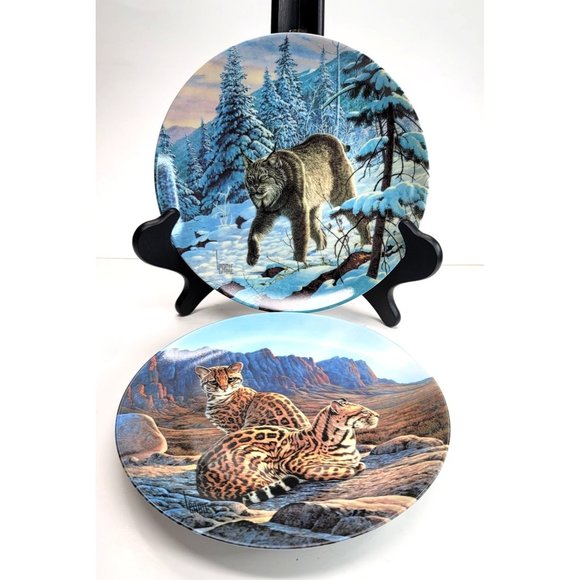 Lynx and Ocelot Great Cat Collectible Plates China Bradford Exchange PD87 - Picture 1 of 5